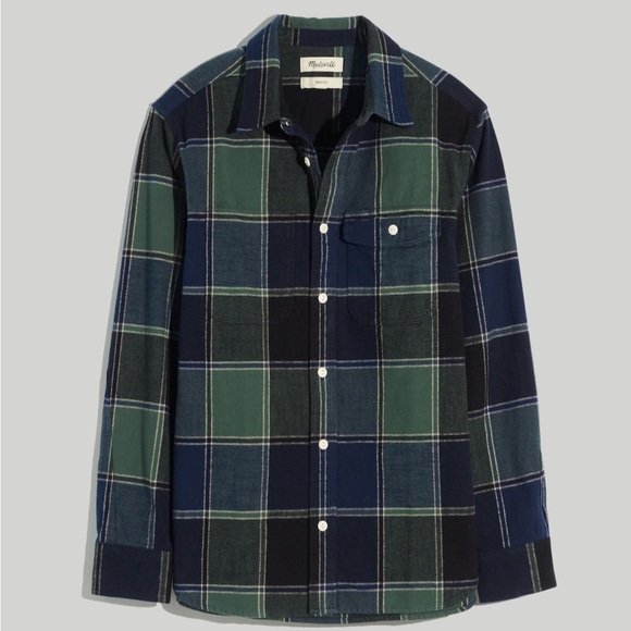 Madewell Flannel Mens XL Plaid Work Shirt Heavyweight Easy Fit Farmer Outdoors - Picture 1 of 11